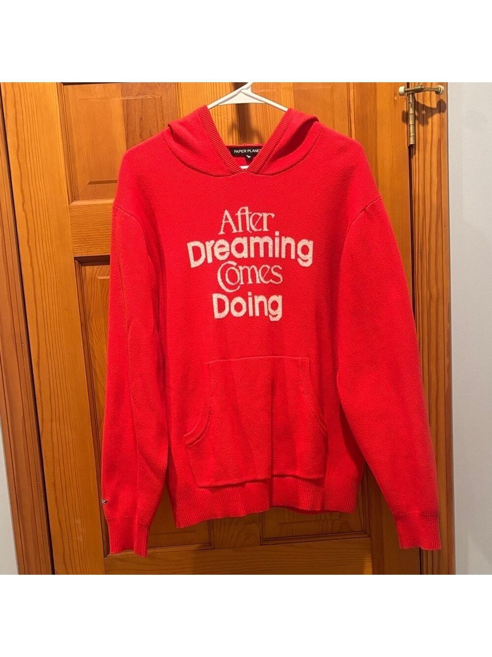 Paper Planes Birdseye Hoodie Safety Orange After Dreaming Comes Doing - Medium View 4